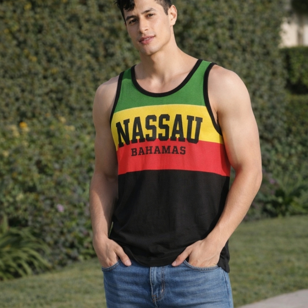Nassau Bahamas Men's Colorful Tank Top